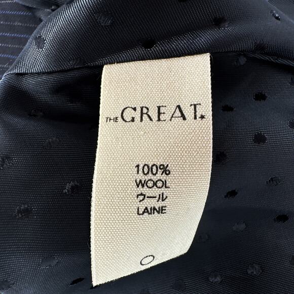 THE GREAT. The Swing Blazer in Navy Stripe 0|XS - Picture 9 of 13